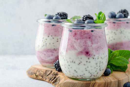Pudding chia z borówkami i kolagenem