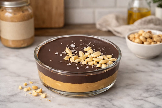Deser a’la Snickers z jogurtu i masła orzechowego