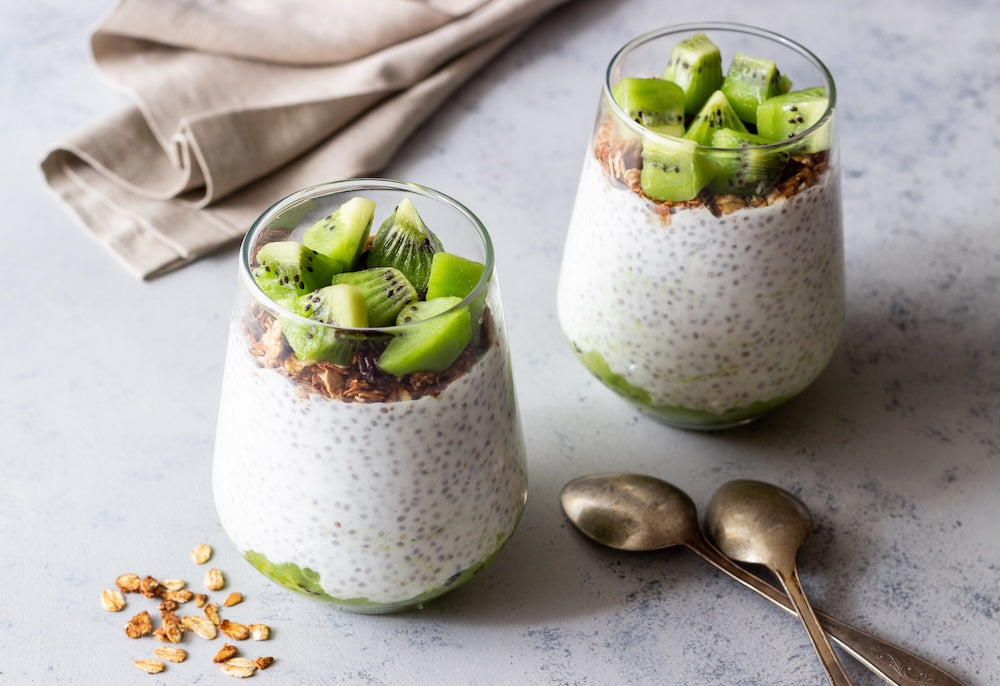 Wysokobiałkowy pudding chia z kiwi