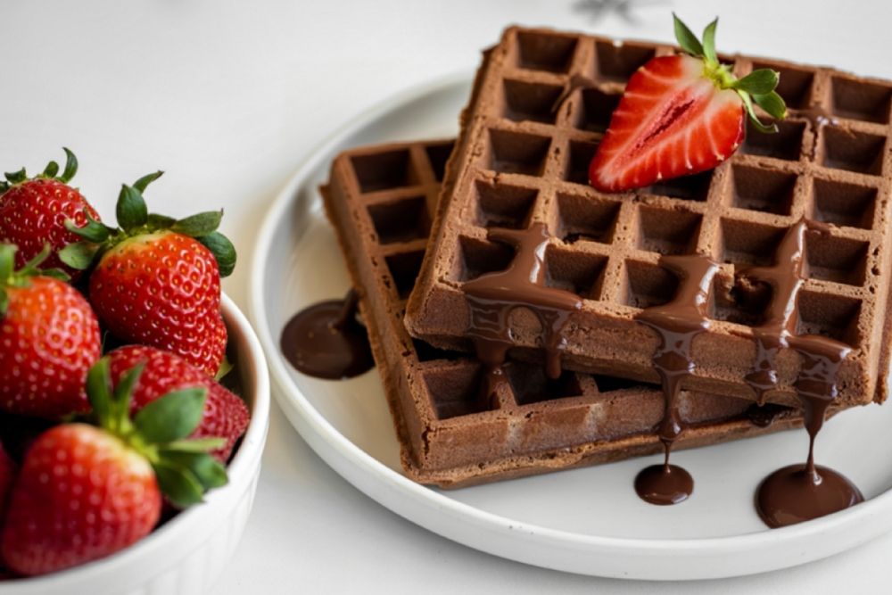 Wysokobiałkowe gofry czekoladowe