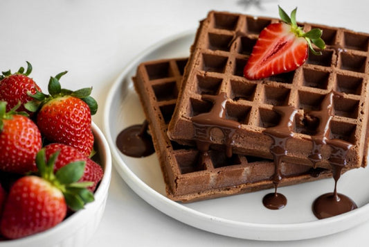 Wysokobiałkowe gofry czekoladowe